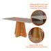 Mesa de Jantar Retangular com Tampo de Vidro Patricia Off White e Nature 160 cm