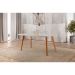 Mesa de Jantar Retangular com Tampo de Vidro Prada Off White e Imbuia 160 cm