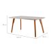 Mesa de Jantar Retangular com Tampo de Vidro Prada Off White e Imbuia 160 cm