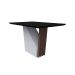 Mesa de Jantar Retangular com Tampo de Vidro Preto Veneza Off White e Imbuia 120 cm