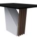 Mesa de Jantar Retangular com Tampo de Vidro Preto Veneza Off White e Imbuia 120 cm