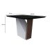 Mesa de Jantar Retangular com Tampo de Vidro Preto Veneza Off White e Imbuia 120 cm