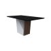 Mesa de Jantar Retangular com Tampo de Vidro Preto Veneza Off White e Imbuia 160 cm