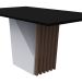 Mesa de Jantar Retangular com Tampo de Vidro Preto Veneza Off White e Imbuia 160 cm