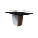 Mesa de Jantar Retangular com Tampo de Vidro Preto Veneza Off White e Imbuia 160 cm