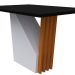 Mesa de Jantar Retangular com Tampo de Vidro Preto Veneza Off White e Ype 120 cm
