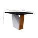 Mesa de Jantar Retangular com Tampo de Vidro Preto Veneza Off White e Ype 120 cm