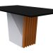 Mesa de Jantar Retangular com Tampo de Vidro Preto Veneza Off White e Ype 160 cm