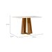 Mesa de Jantar Retangular com Tampo de Vidro Rubi Off White e Ypê 120 cm