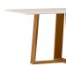 Mesa de Jantar Retangular com Tampo de Vidro Rubi Off White e Ypê 160 cm