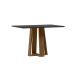 Mesa de Jantar Retangular com Tampo de Vidro Rubi Preto e Imbuia 120 cm