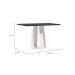 Mesa de Jantar Retangular com Tampo de Vidro Rubi Preto e Off White 120 cm
