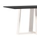 Mesa de Jantar Retangular com Tampo de Vidro Rubi Preto e Off White 160 cm