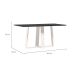 Mesa de Jantar Retangular com Tampo de Vidro Rubi Preto e Off White 160 cm