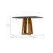 Mesa de Jantar Retangular com Tampo de Vidro Rubi Preto e Ypê 120 cm