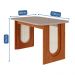 Mesa de Jantar Retangular com Tampo de Vidro Valentina Cinamomo e Off White 130 cm