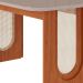 Mesa de Jantar Retangular com Tampo de Vidro Valentina Cinamomo e Off White 130 cm