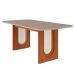 Mesa de Jantar Retangular com Tampo de Vidro Valentina Cinamomo e Off White 180 cm