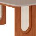 Mesa de Jantar Retangular com Tampo de Vidro Valentina Cinamomo e Off White 180 cm
