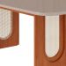 Mesa de Jantar Retangular com Tampo de Vidro Valentina Cinamomo e Off White 210 cm