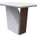Mesa de Jantar Retangular com Tampo de Vidro Veneza Off White e Imbuia 120 cm