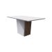 Mesa de Jantar Retangular com Tampo de Vidro Veneza Off White e Imbuia 160 cm