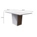 Mesa de Jantar Retangular com Tampo de Vidro Veneza Off White e Imbuia 160 cm