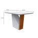 Mesa de Jantar Retangular com Tampo de Vidro Veneza Off White e Ype 120 cm