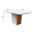 Mesa de Jantar Retangular com Tampo de Vidro Veneza Off White e Ype 160 cm