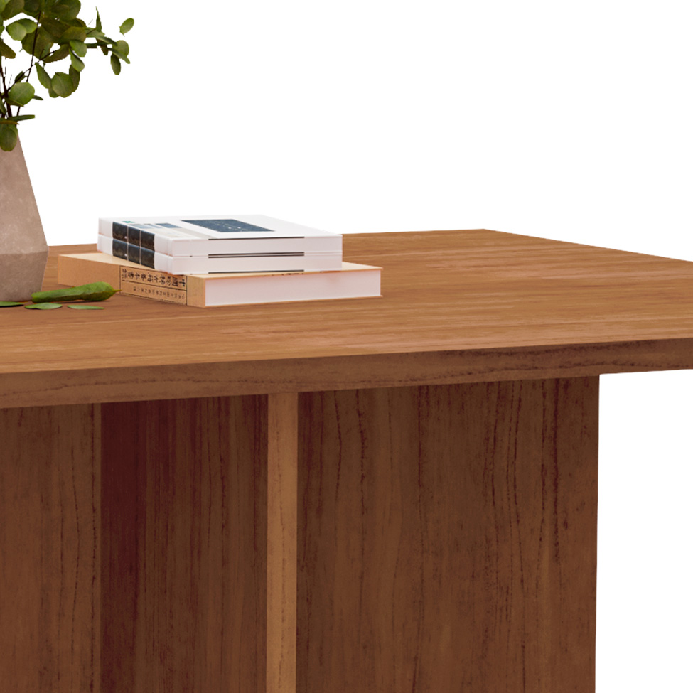 Mesa de Jantar Retangular com Tampo em MDF Paris Cedro 120 cm