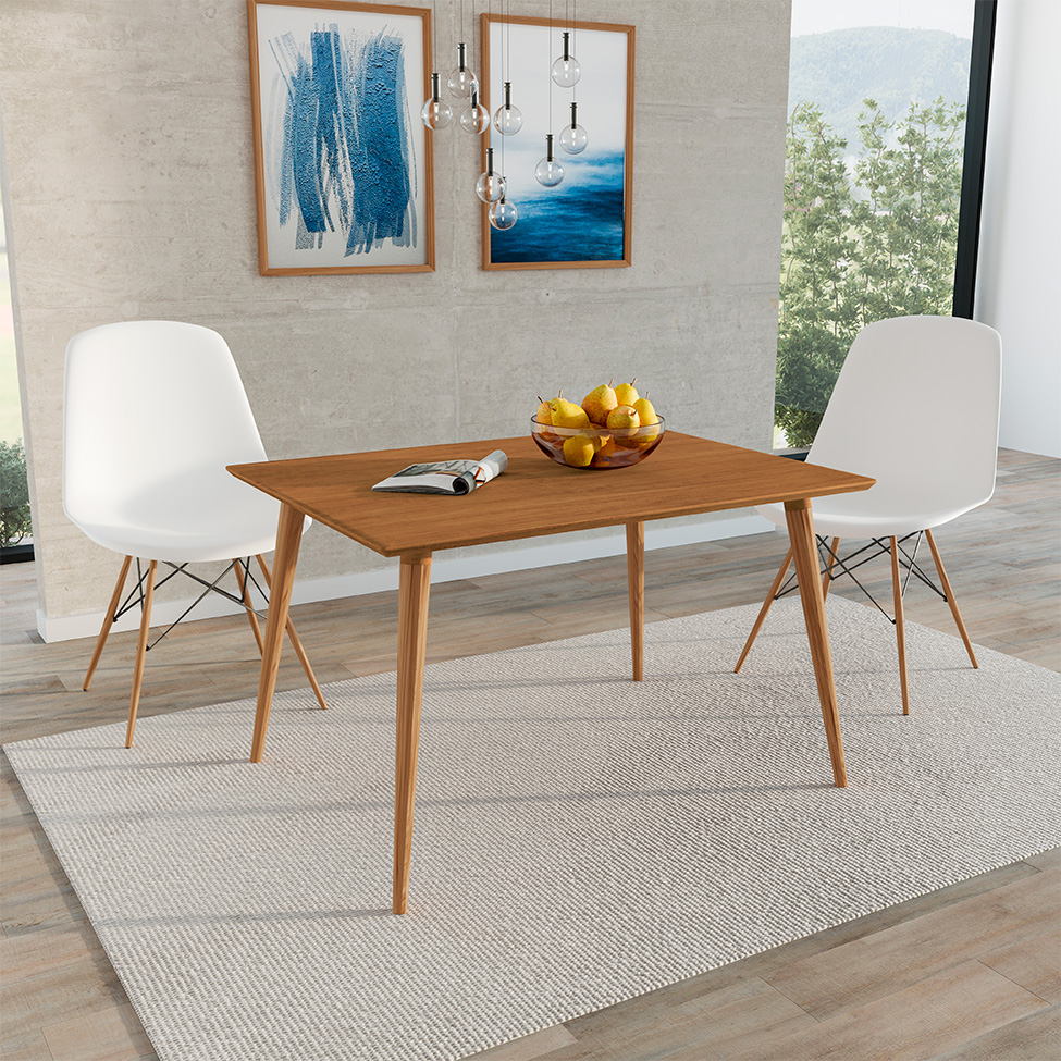 Mesa de Jantar Retangular com Tampo em MDF Veneza Cedro 120 cm