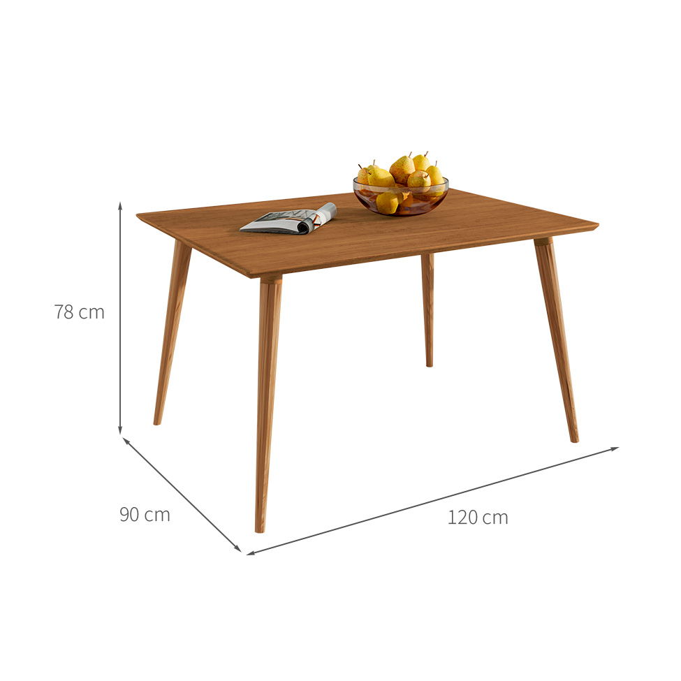Mesa de Jantar Retangular com Tampo em MDF Veneza Cedro 120 cm