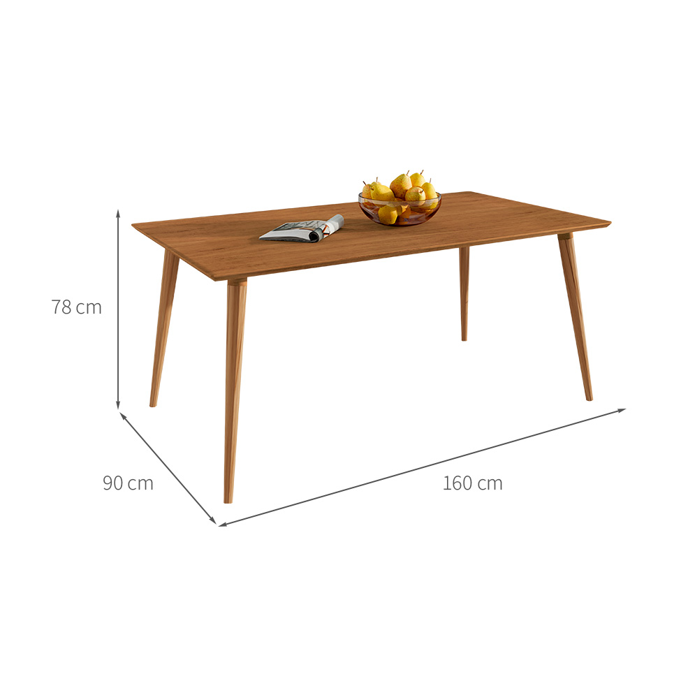Mesa de Jantar Retangular com Tampo em MDF Veneza Cedro 160 cm