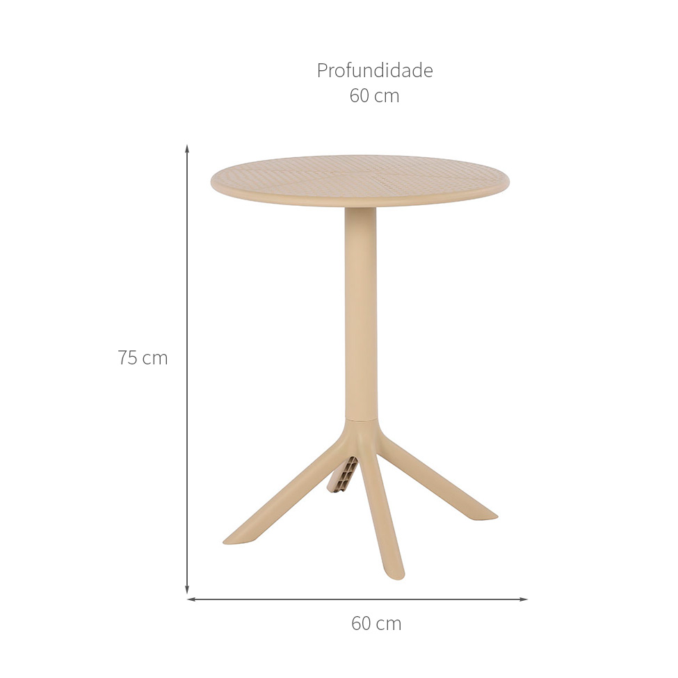 Mesa de Jardim Redonda Drops Fendi 60 cm