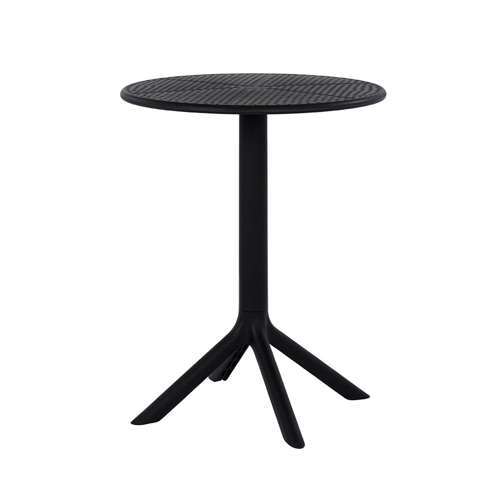 Mesa de Jardim Redonda Drops Preta 60 cm