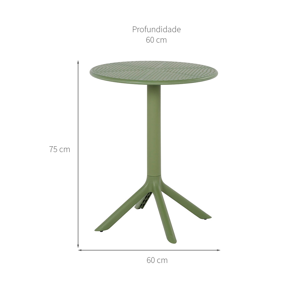 Mesa de Jardim Redonda Drops Verde 60 cm