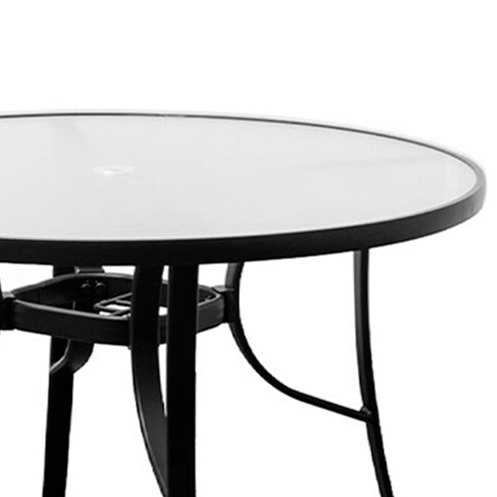 Mesa de Jardim Redonda Macaé Preta 107 cm