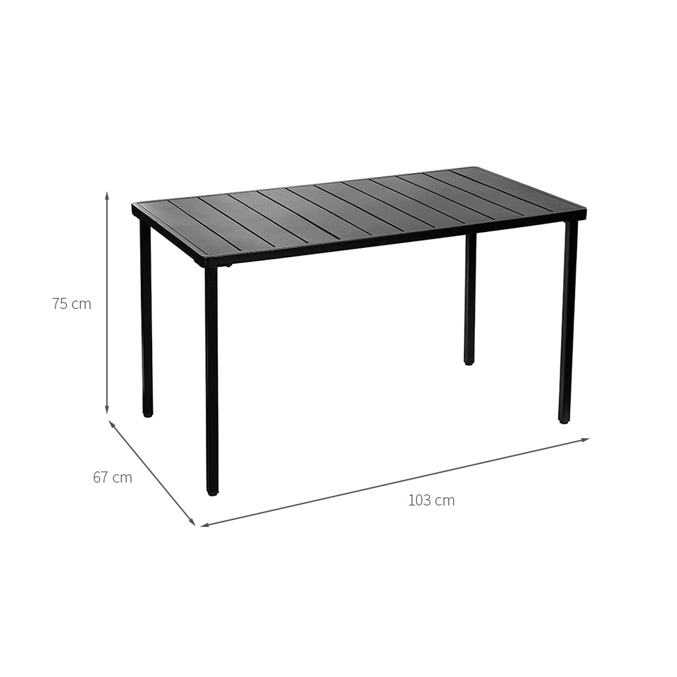 Mesa para Área Externa Retangular Antila Preta