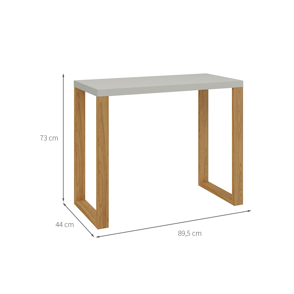 Mesa para Notebook Lanes 100% MDF Off White e Freijó