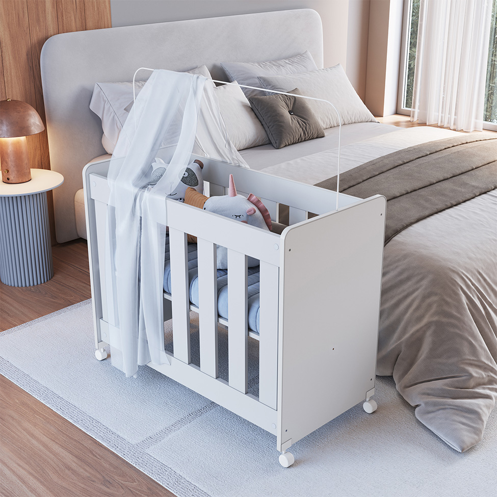 Mini Berço Multifuncional com Colchão Beni D18 Branco