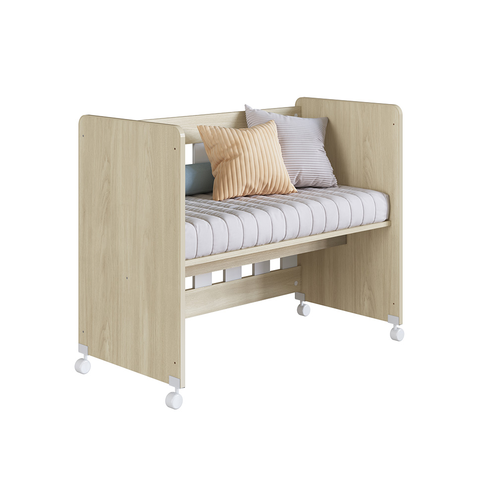 Mini Berço Multifuncional com Colchão Beni D18 Branco e Carvalho
