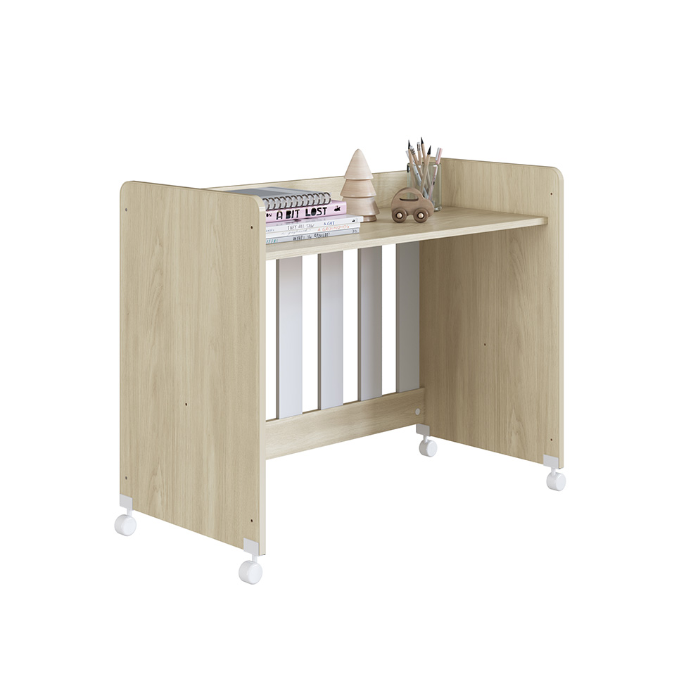 Mini Berço Multifuncional com Colchão Beni D18 Branco e Carvalho