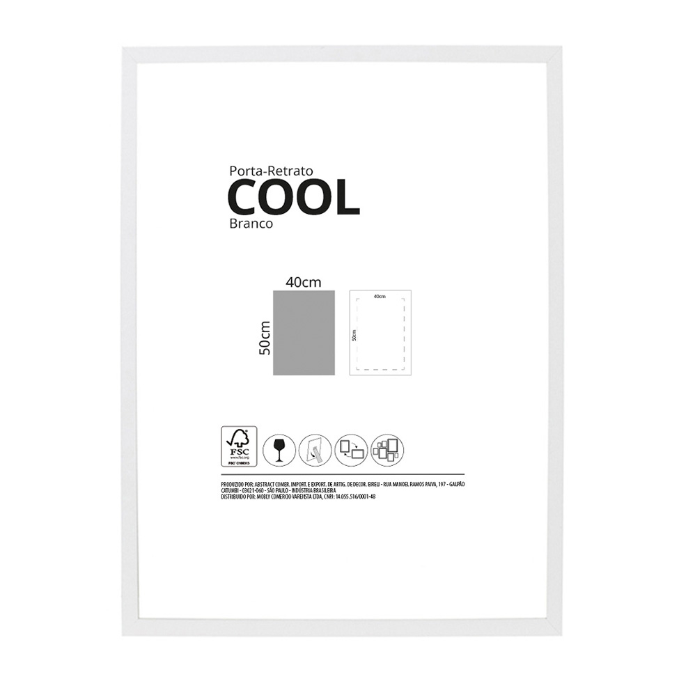 Moldura sem Vidro Cool Branca 40x50 cm