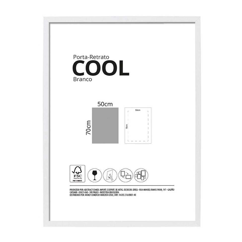 Moldura sem Vidro Cool Branca 50x70 cm