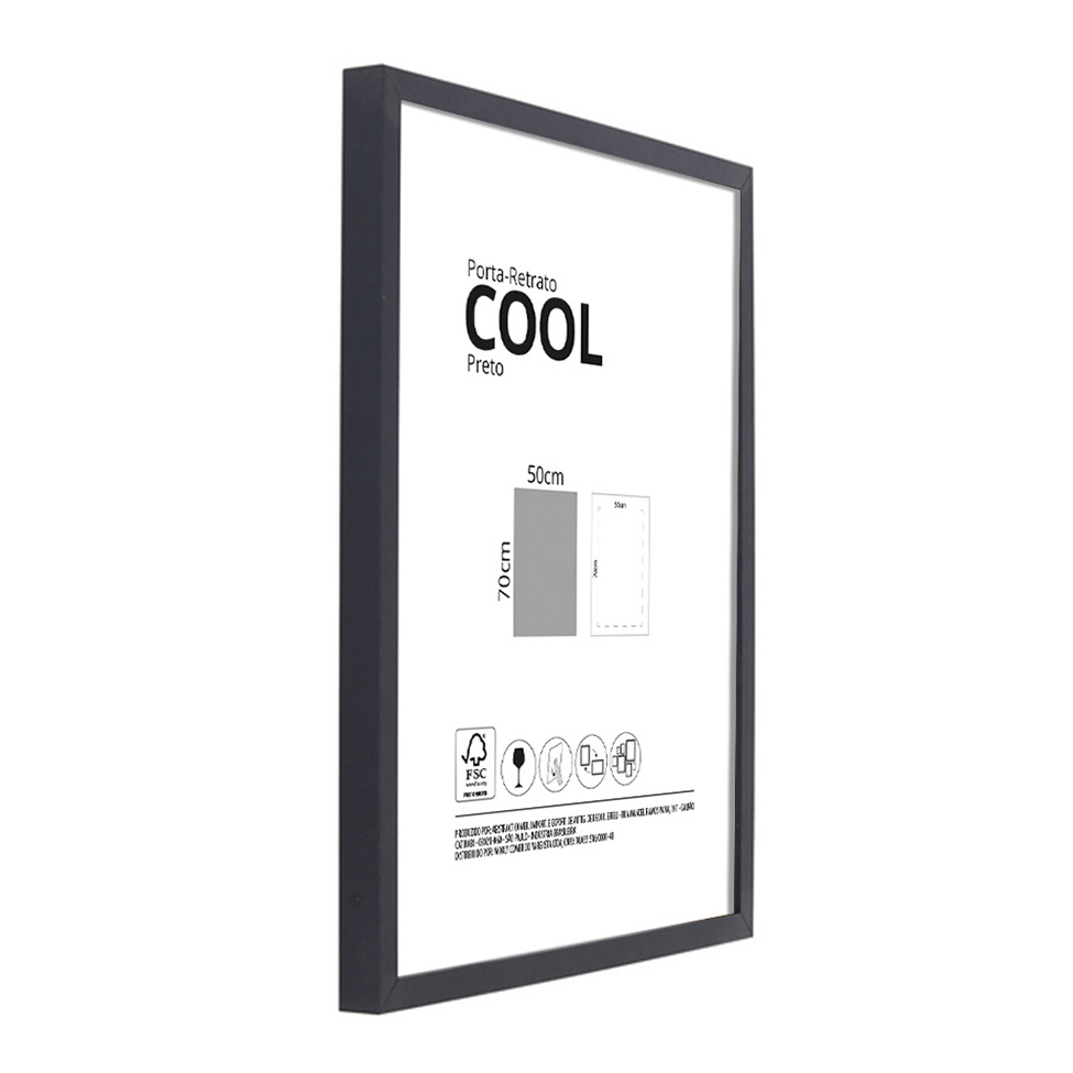 Moldura sem Vidro Cool Preta 50x70 cm