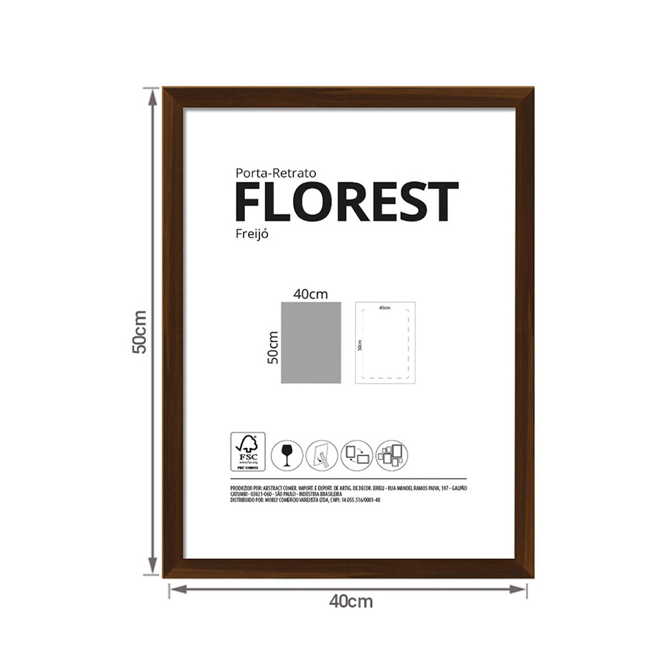 Moldura sem Vidro Florest Freijó 40x50 cm