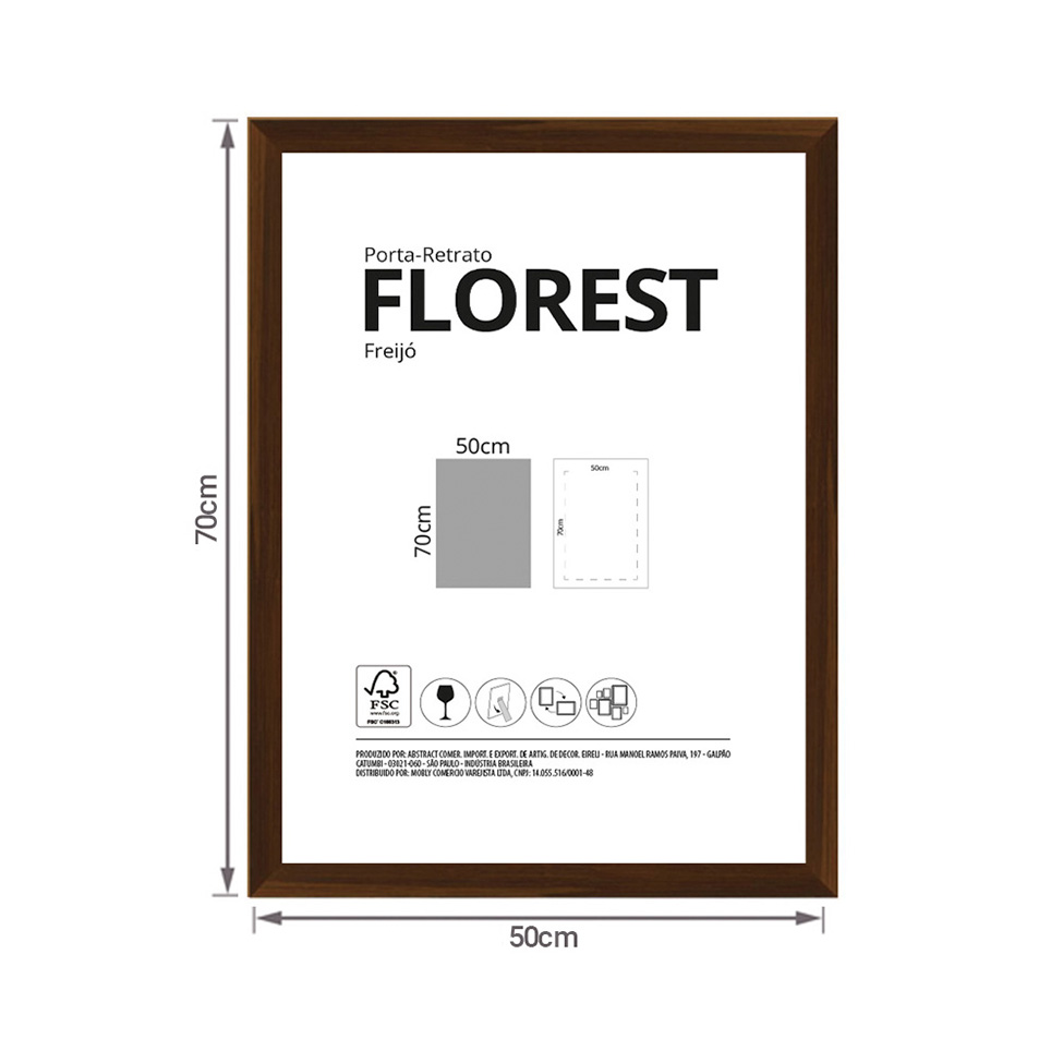 Moldura sem Vidro Florest Freijó 50x70 cm