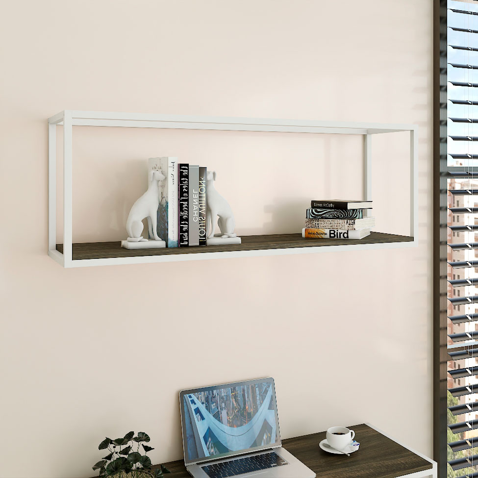 Nicho Studio Carvalho Dark e Branco 120 cm
