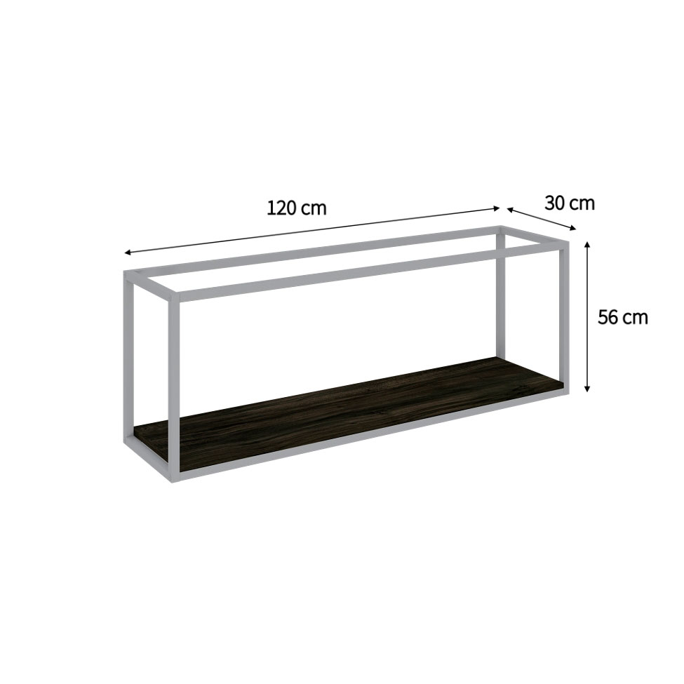 Nicho Studio Carvalho Dark e Branco 120 cm