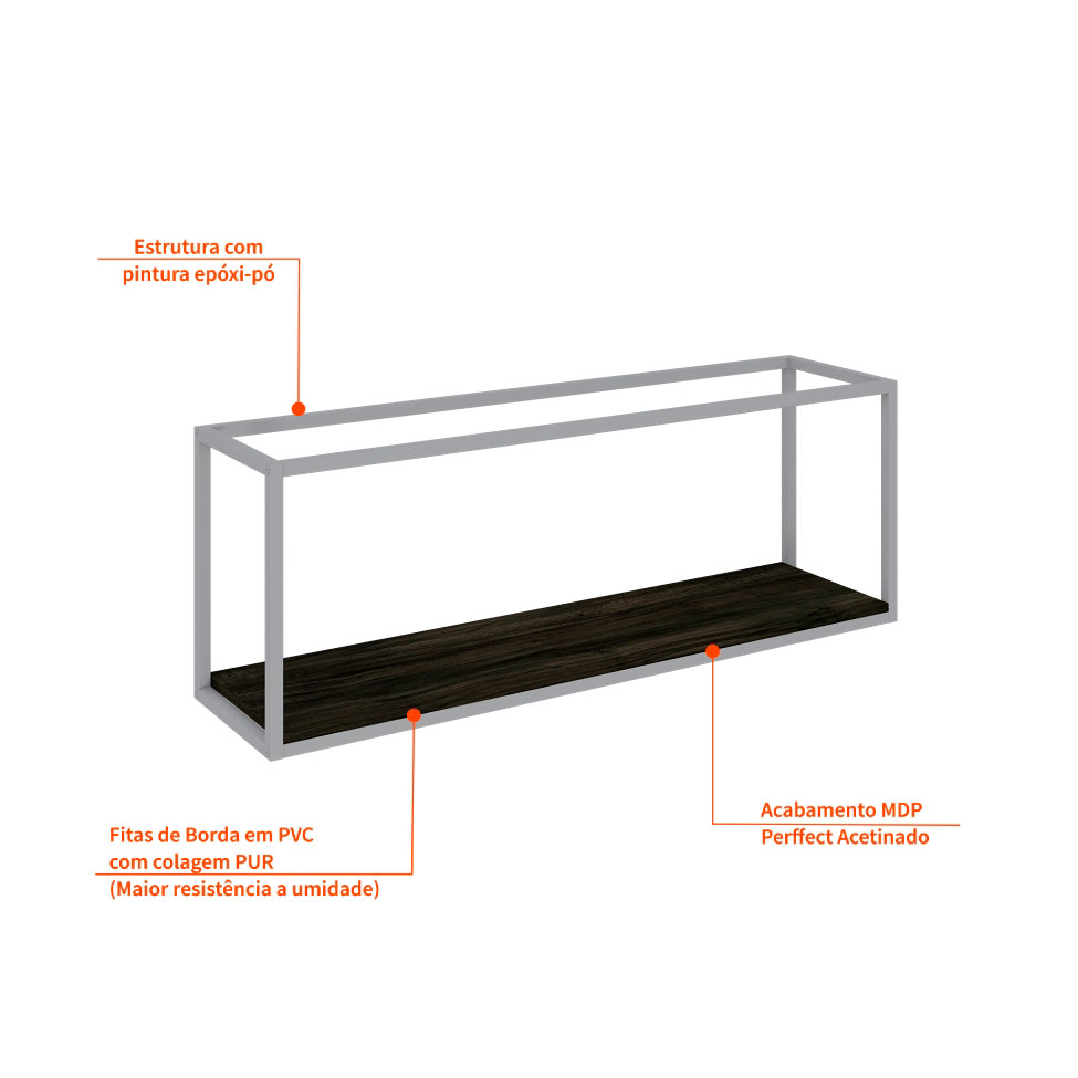 Nicho Studio Carvalho Dark e Branco 120 cm